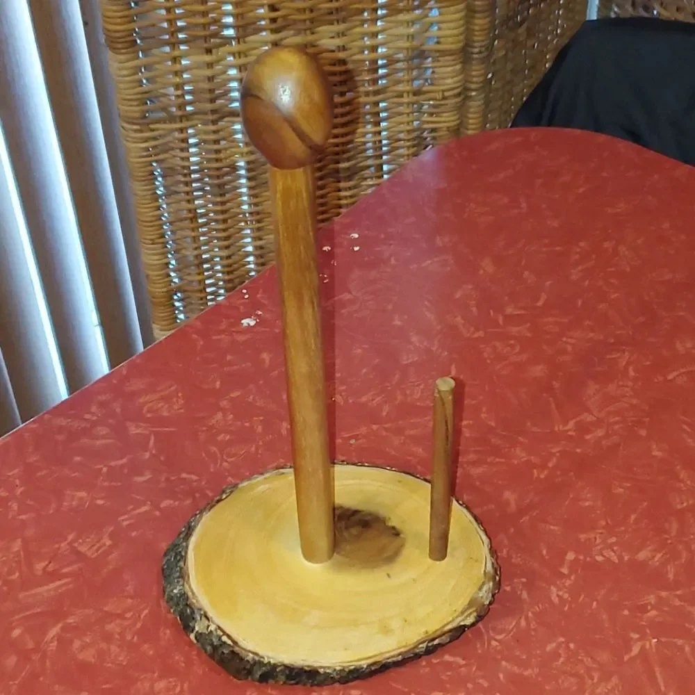 Wooden Acacia Paper Towel Holder Thailand